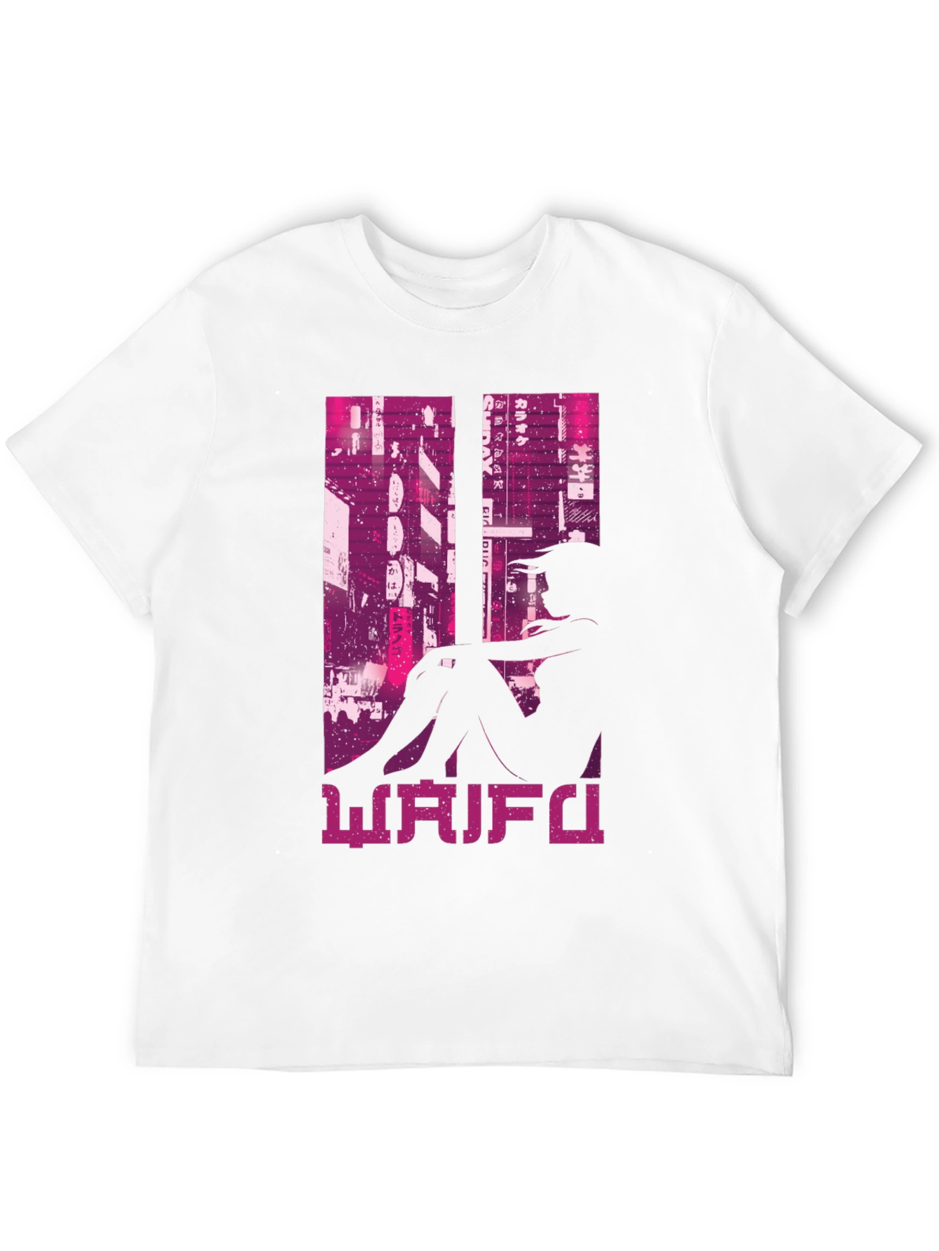 Waifu Black T-Shirt Anime Girl Graphic Tee