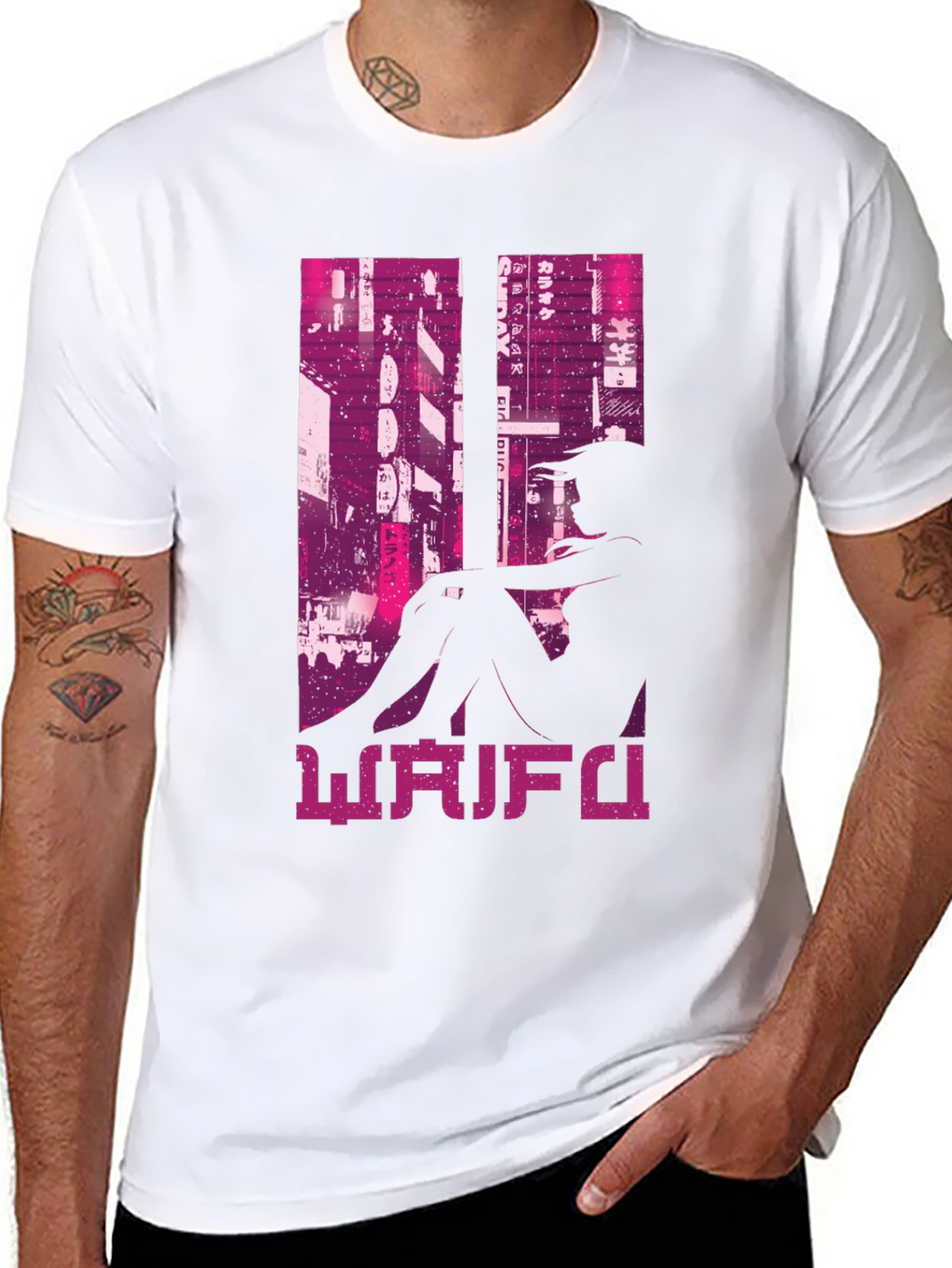 Waifu Black T-Shirt Anime Girl Graphic Tee