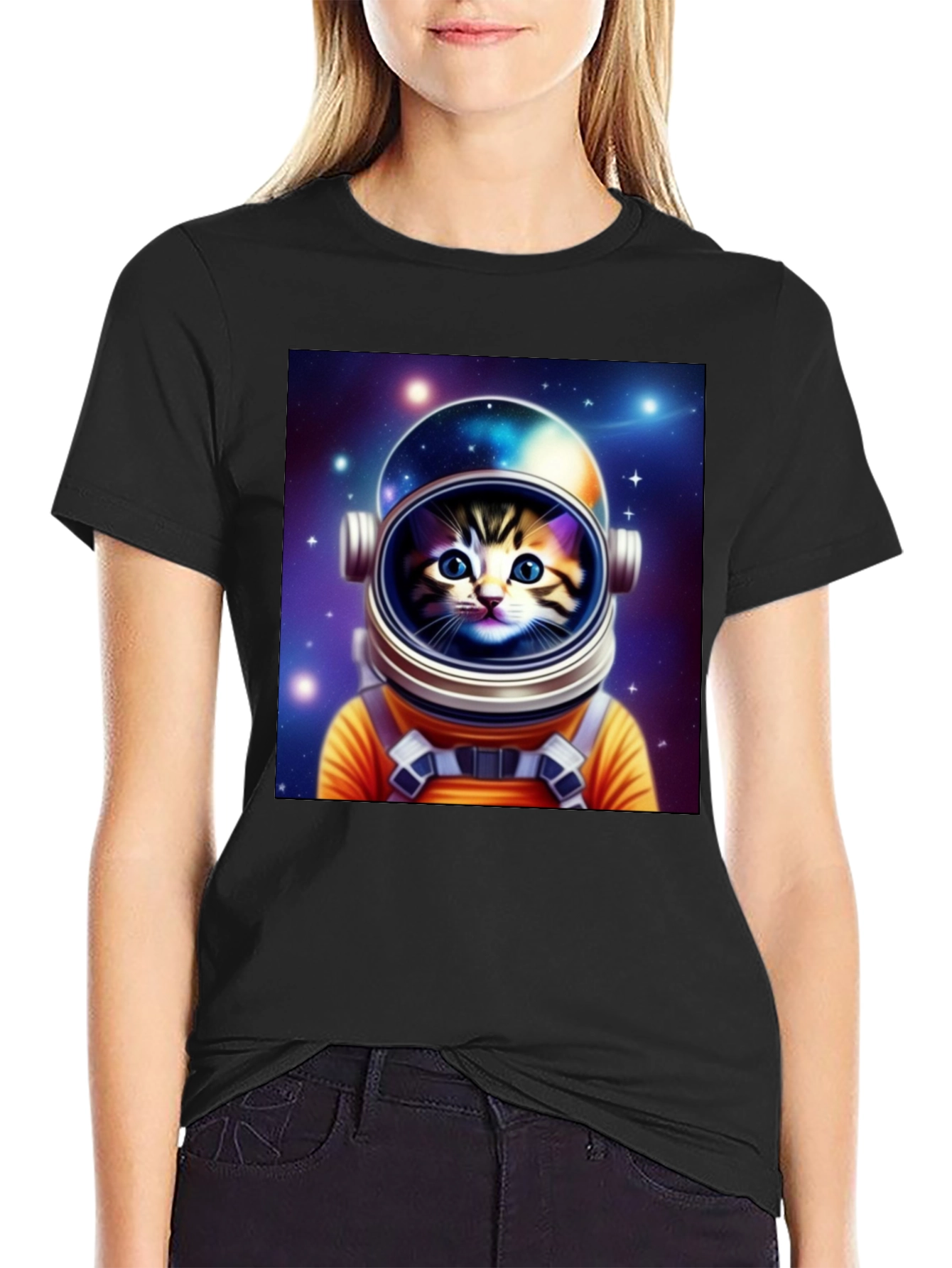 Astronaut Cat Graphic Tee - Space Kitten T-Shirt