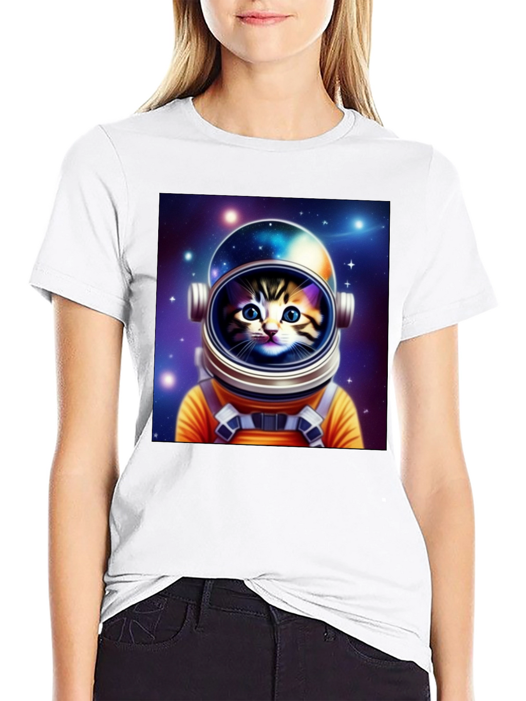 Astronaut Cat Graphic Tee - Space Kitten T-Shirt