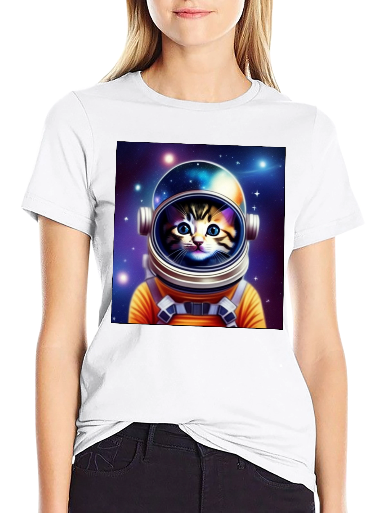 Astronaut Cat Graphic Tee - Space Kitten T-Shirt