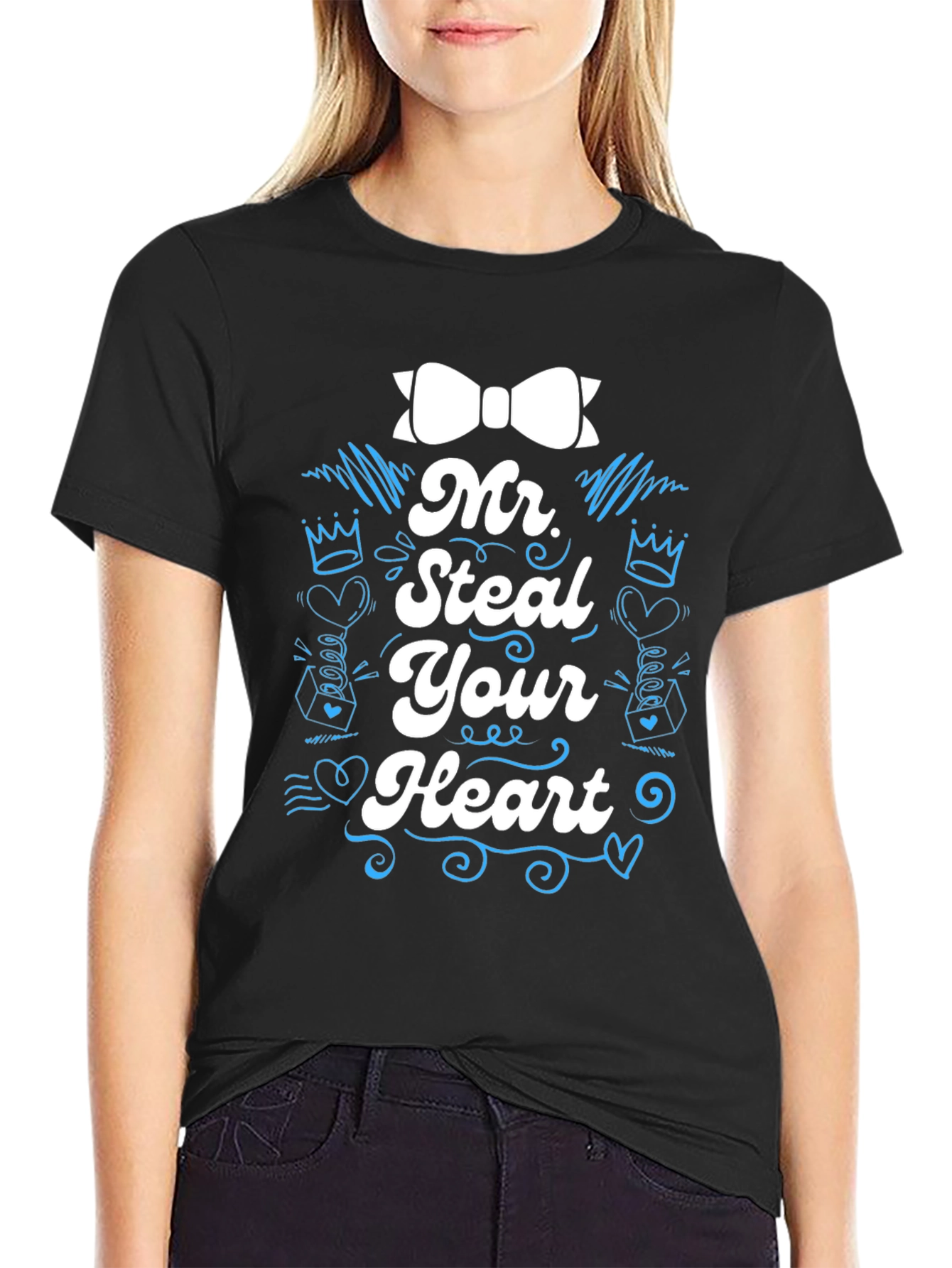 Mr. Steal Your Heart Graphic Tee - Black Cotton T-Shirt