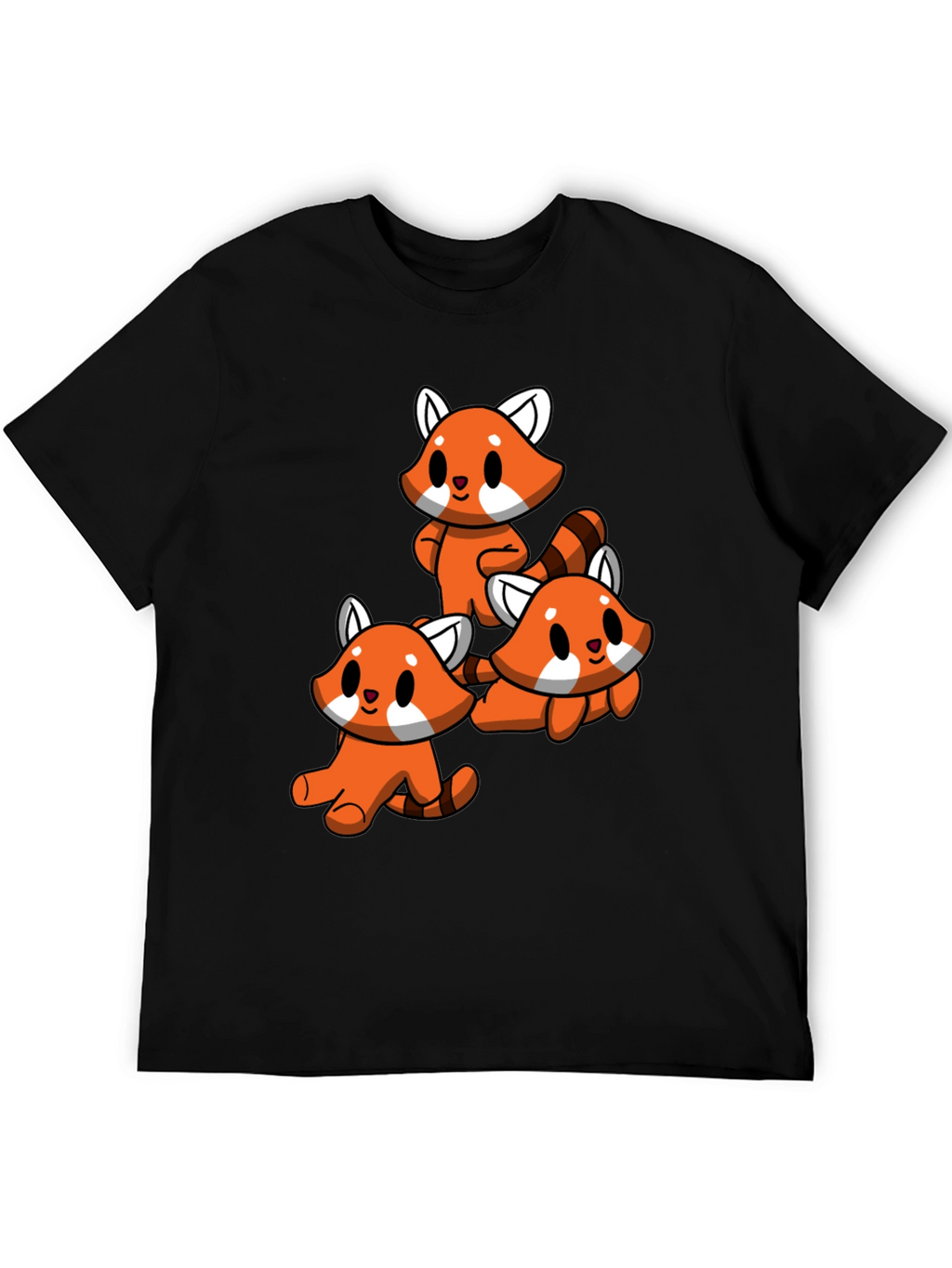 Cute Red Panda T-Shirt - Black
