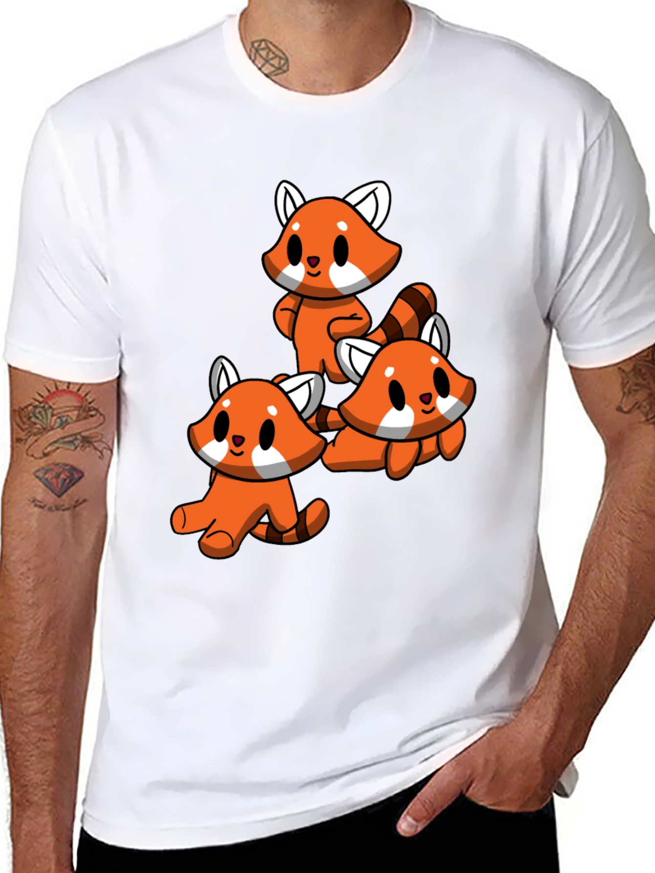 Cute Red Panda T-Shirt - Black