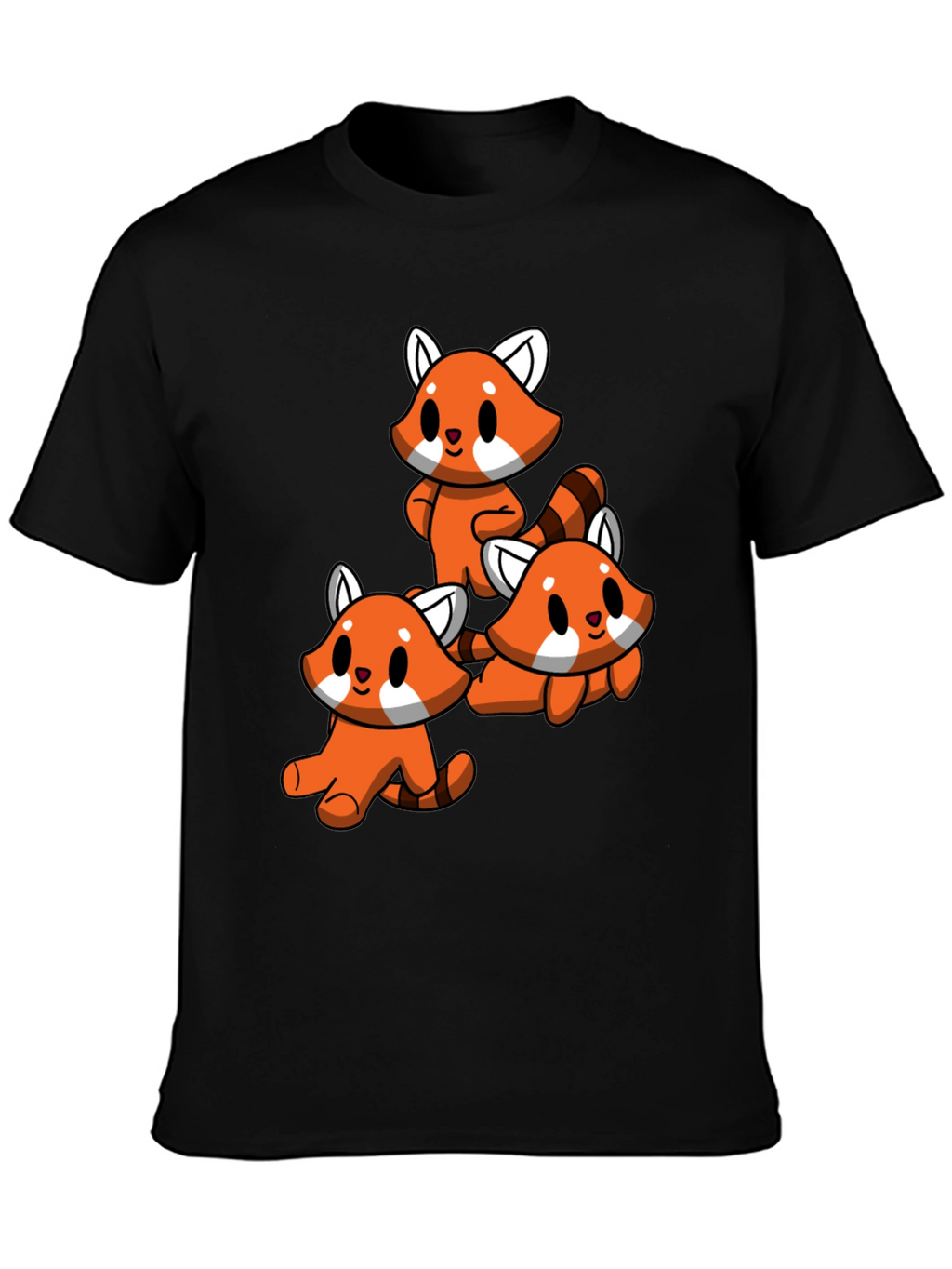 Cute Red Panda T-Shirt - Black