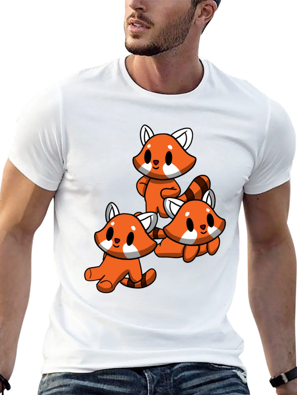 Cute Red Panda T-Shirt - Black
