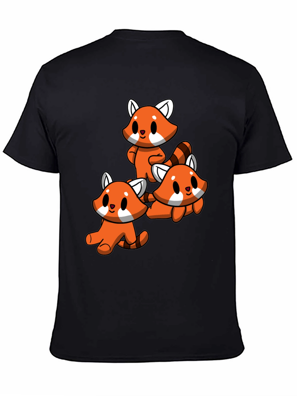 Cute Red Panda T-Shirt - Black