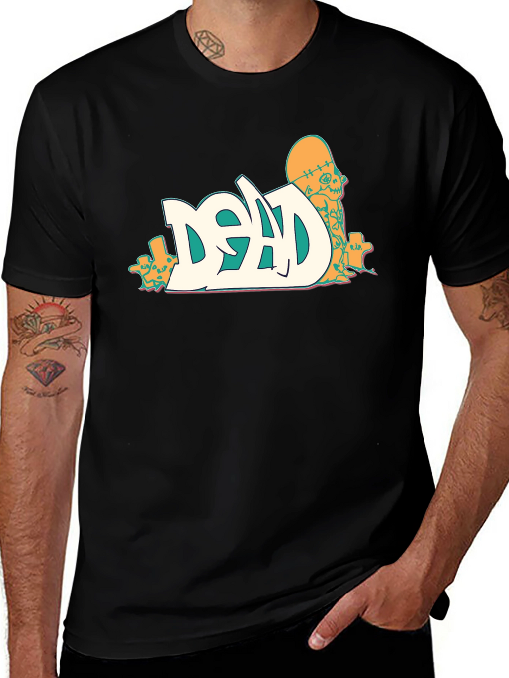Dead Skateboarder Graphic Black T-Shirt