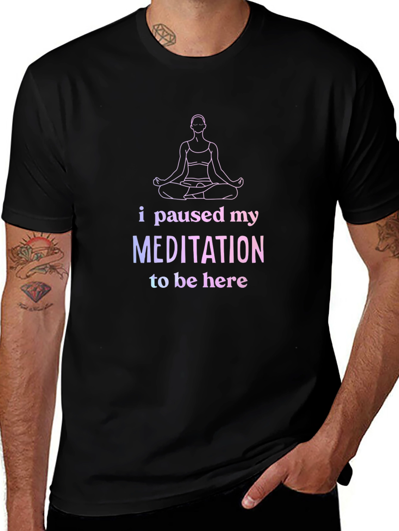 Funny Meditation T-Shirt - Paused My Meditation