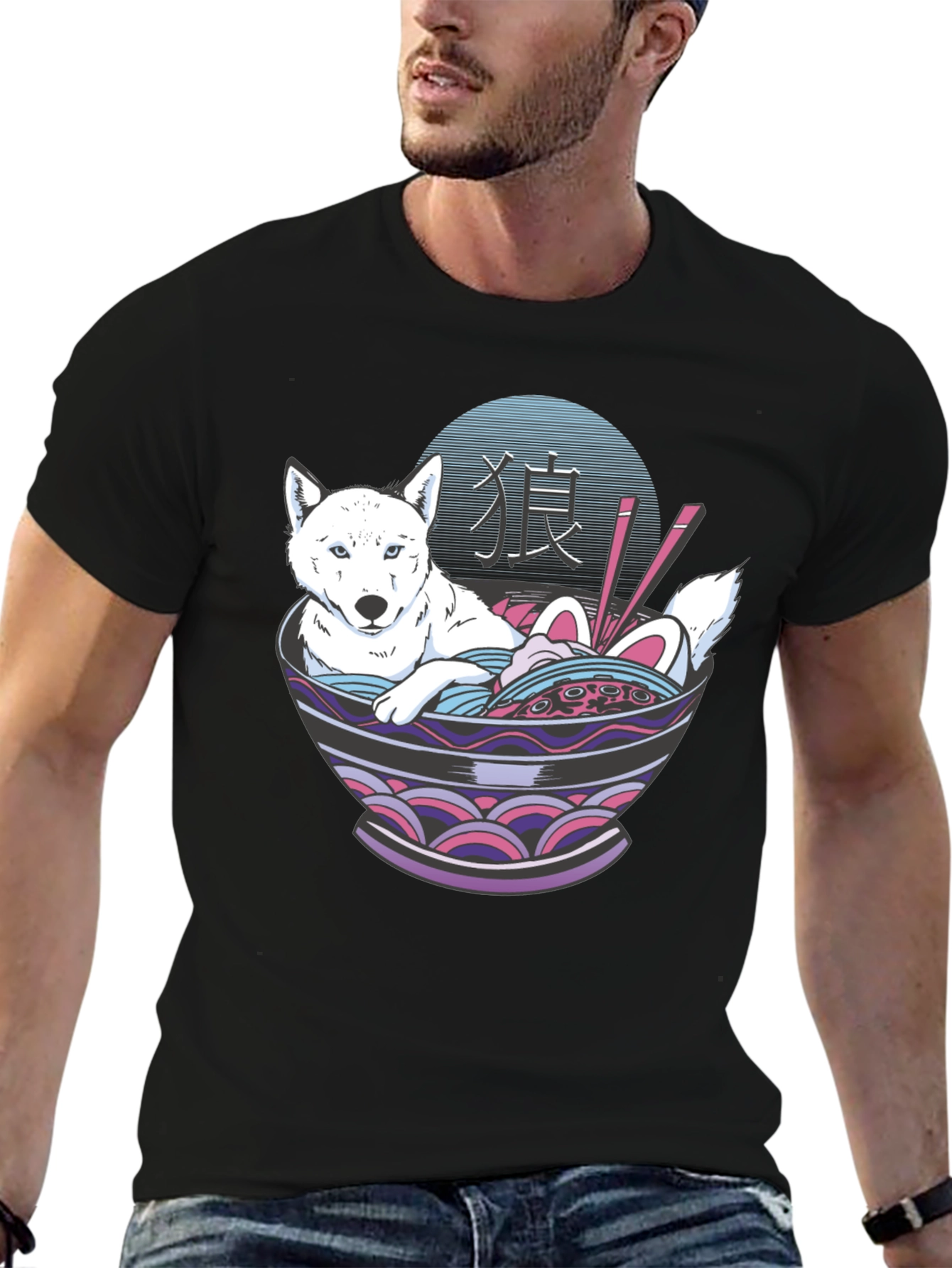 Ramen Dog Graphic T-Shirt - Unisex Casual Tee