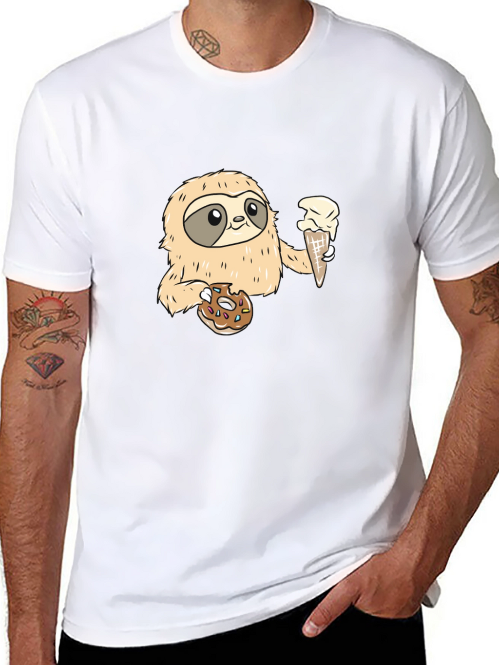 Sloth Ice Cream & Donut T-Shirt