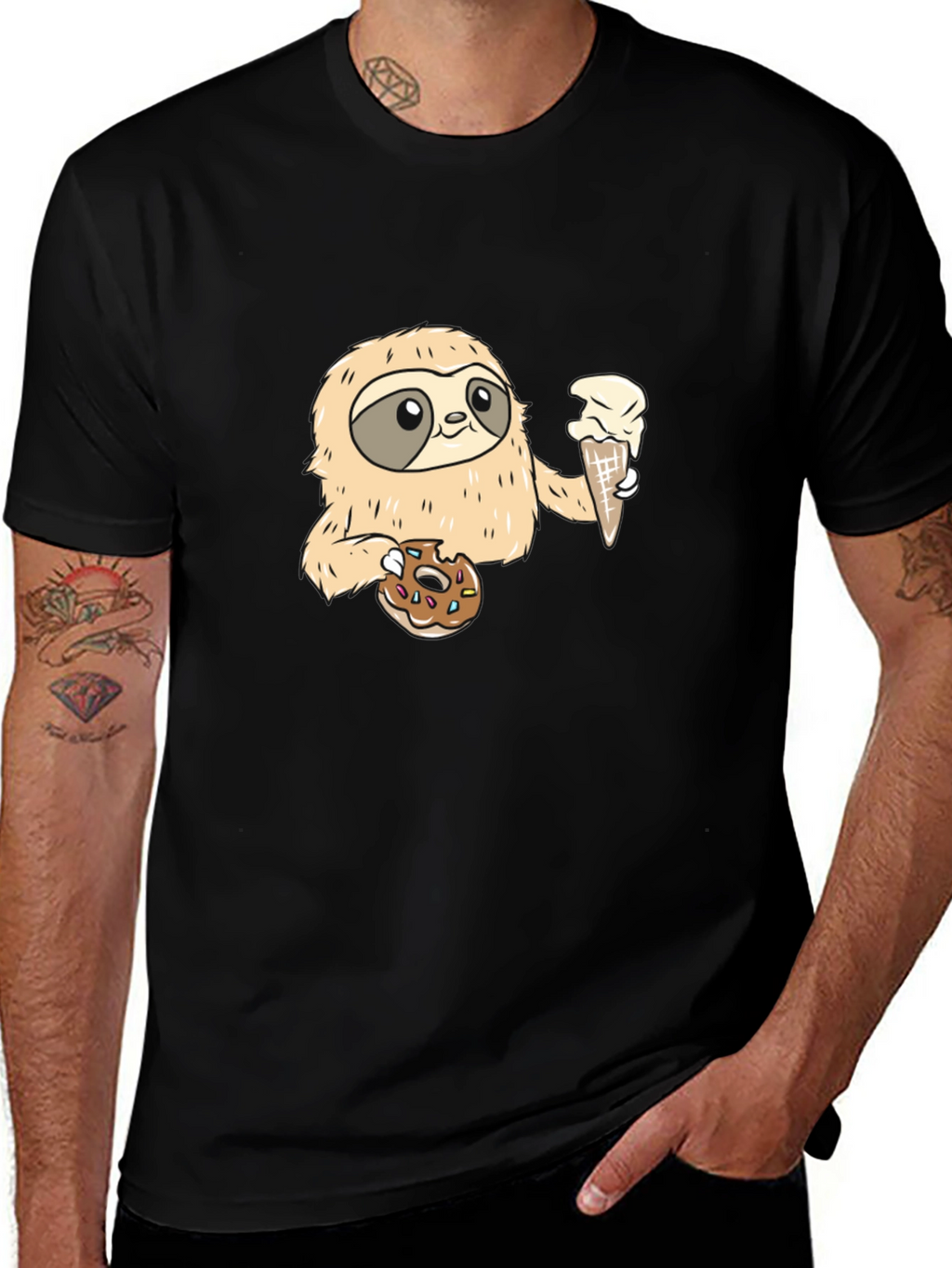 Sloth Ice Cream & Donut T-Shirt