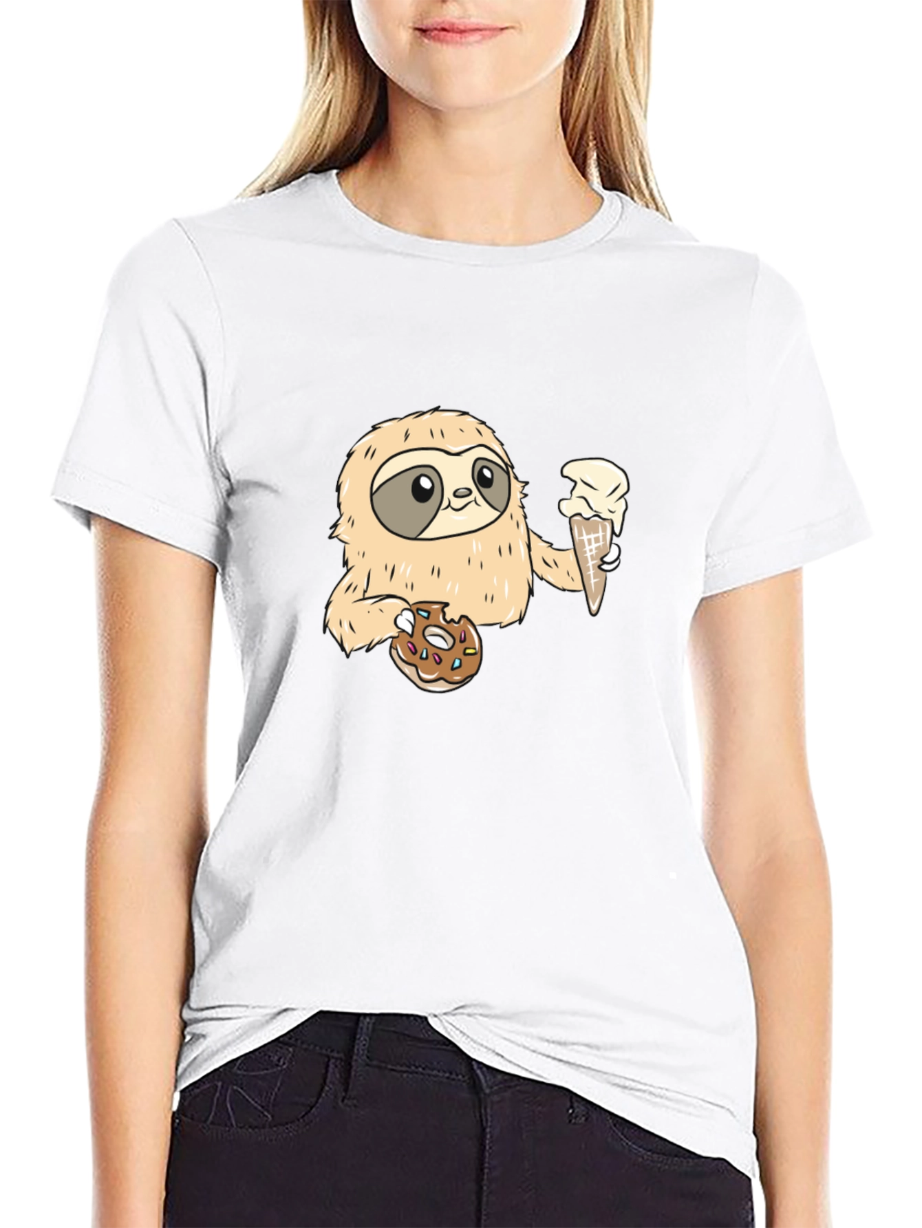 Sloth Ice Cream & Donut T-Shirt