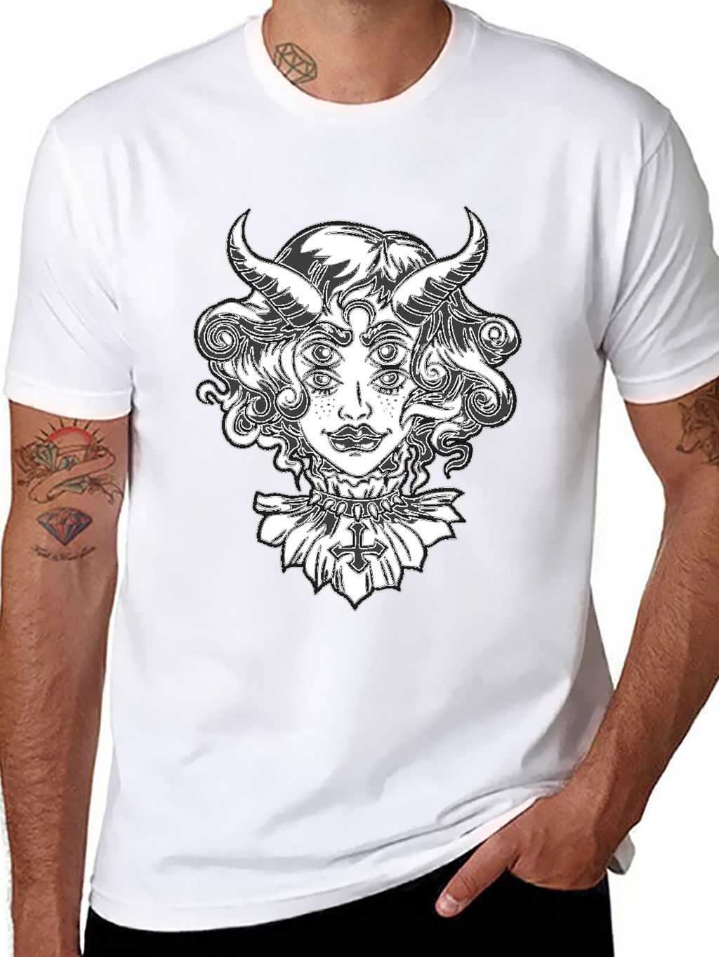 Devil Woman Graphic Tee - Black T-Shirt