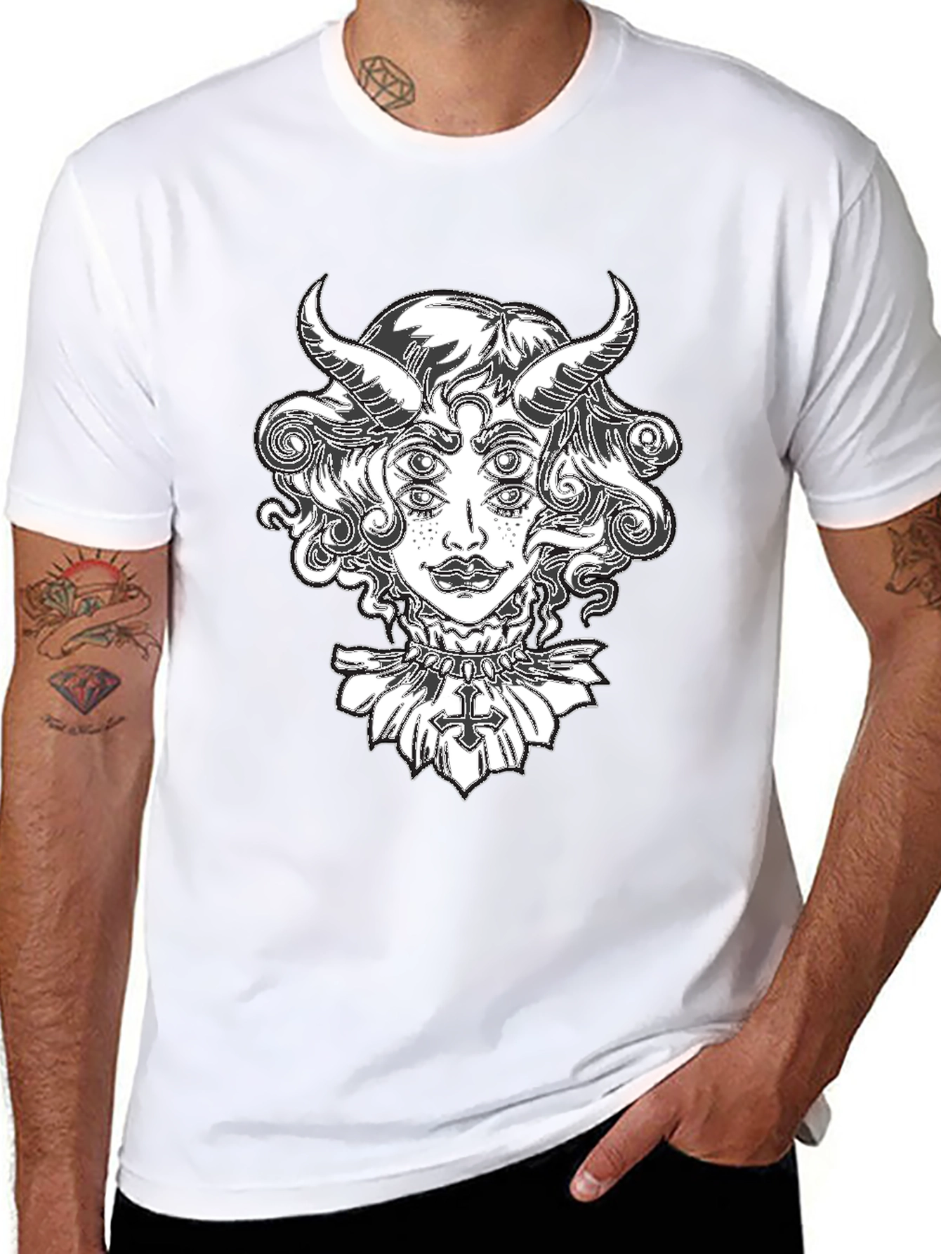 Devil Woman Graphic Tee - Black T-Shirt