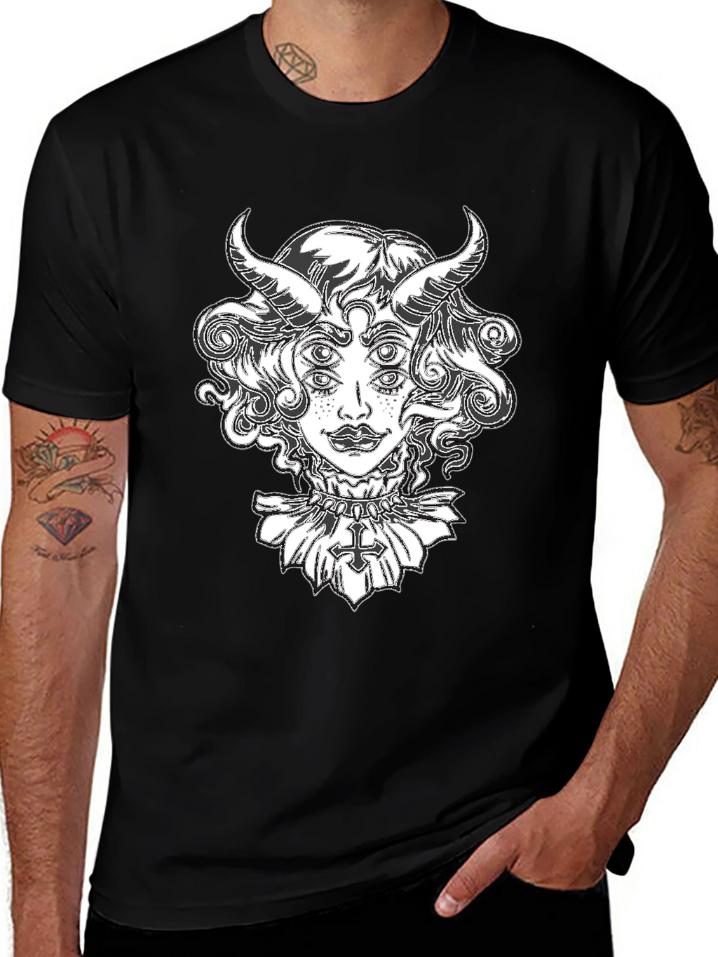 Devil Woman Graphic Tee - Black T-Shirt