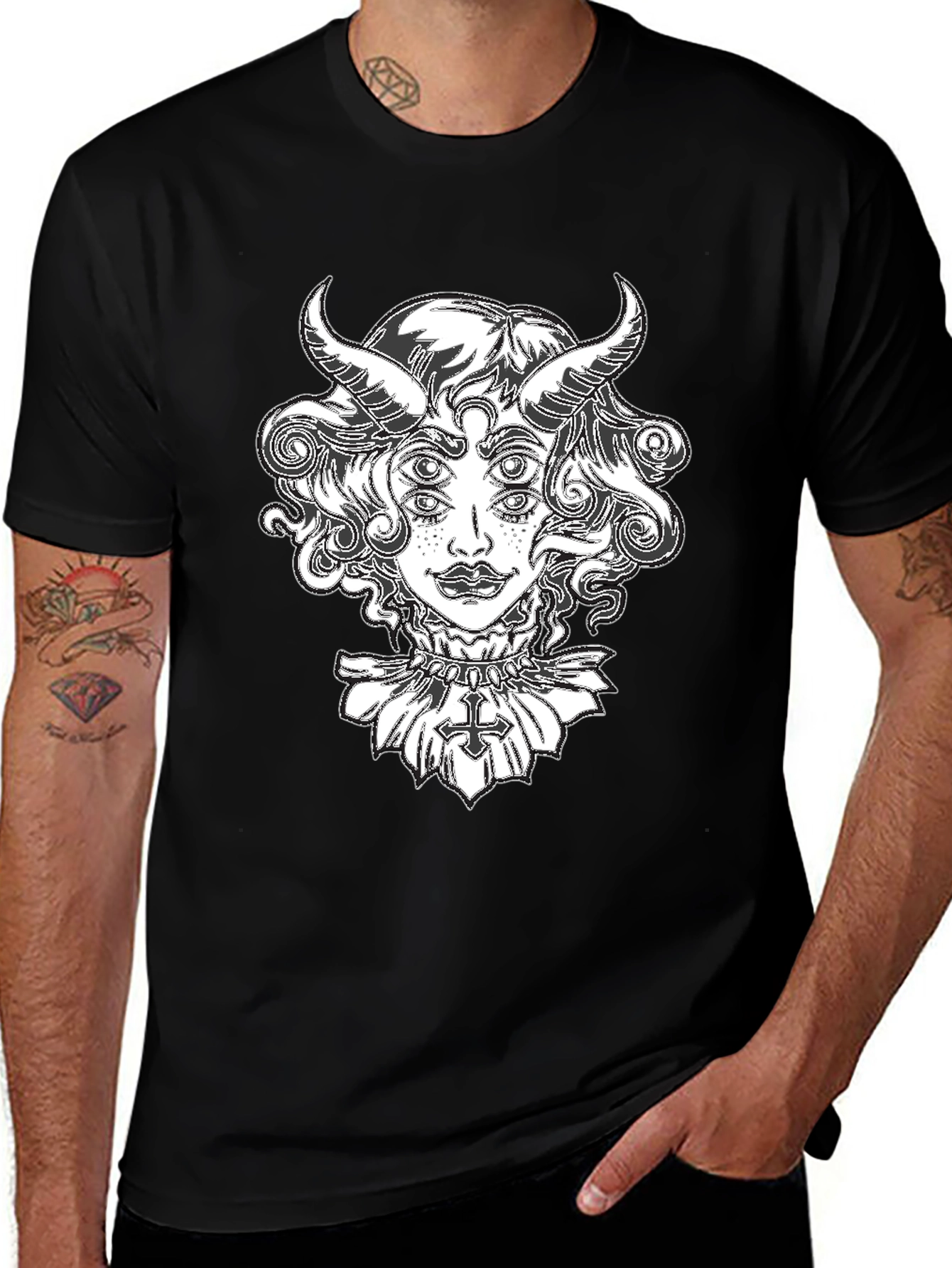 Devil Woman Graphic Tee - Black T-Shirt