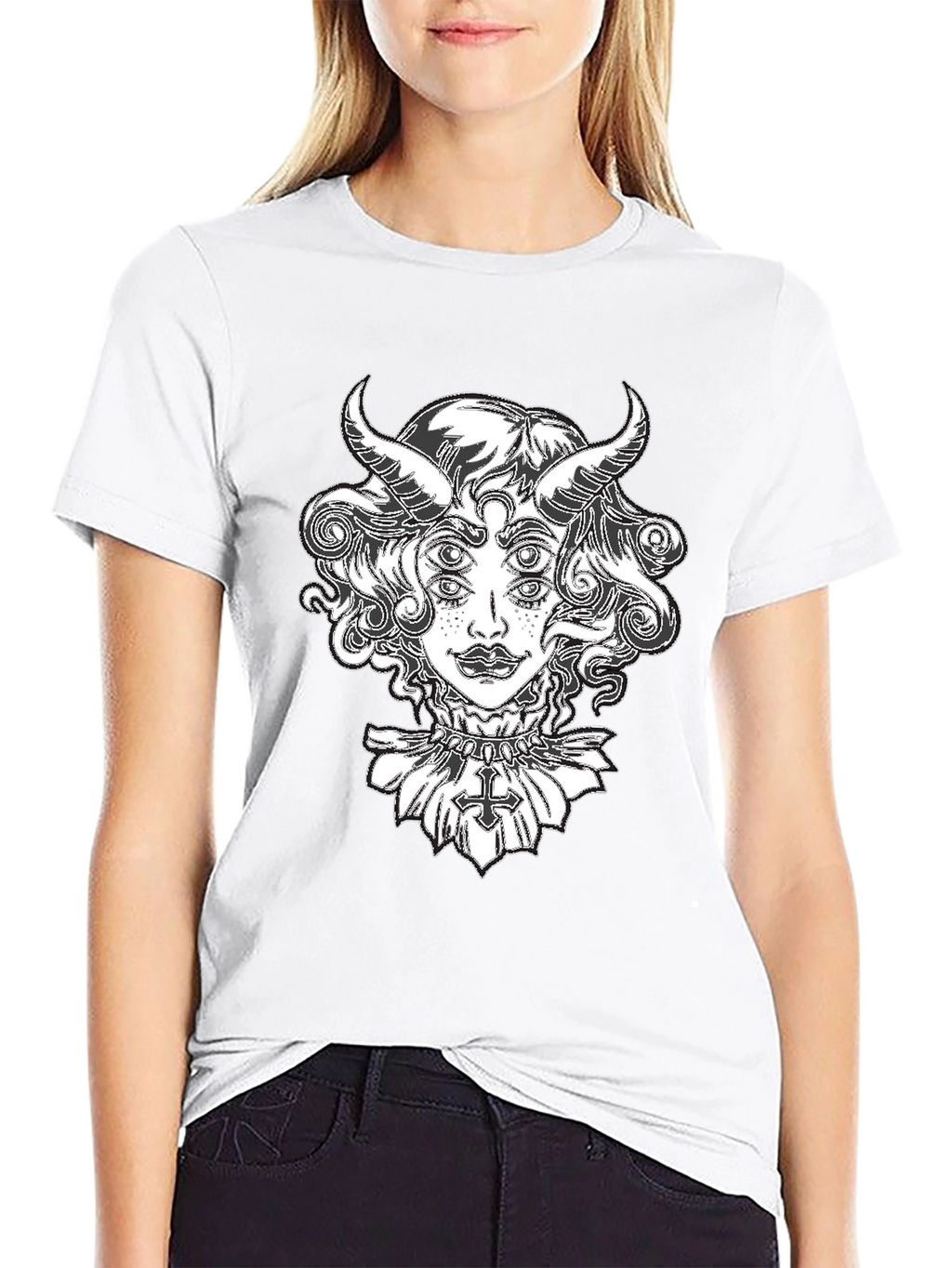 Devil Woman Graphic Tee - Black T-Shirt