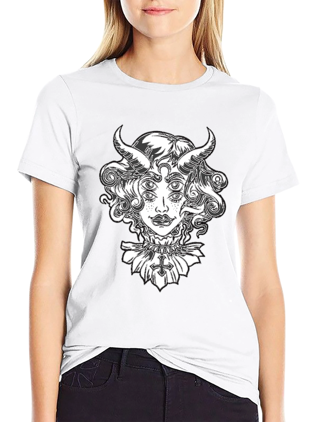 Devil Woman Graphic Tee - Black T-Shirt