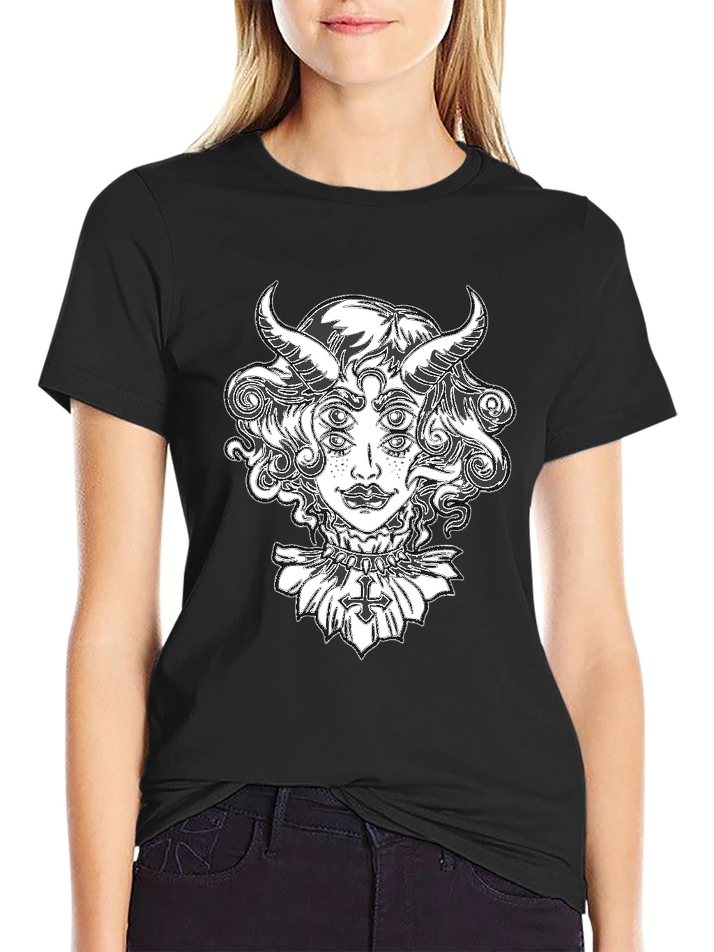 Devil Woman Graphic Tee - Black T-Shirt