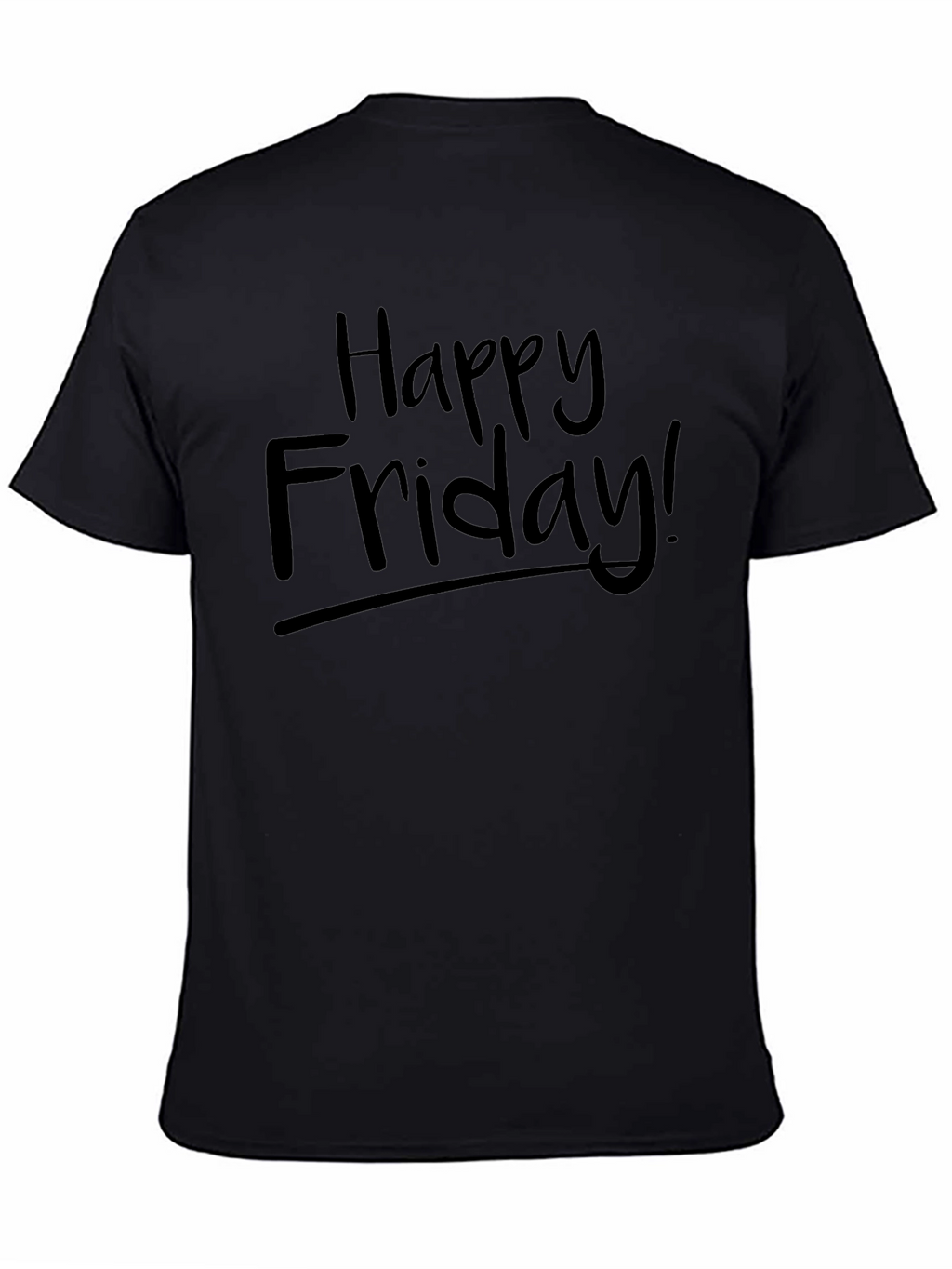 Happy Friday Black Crewneck T-Shirt