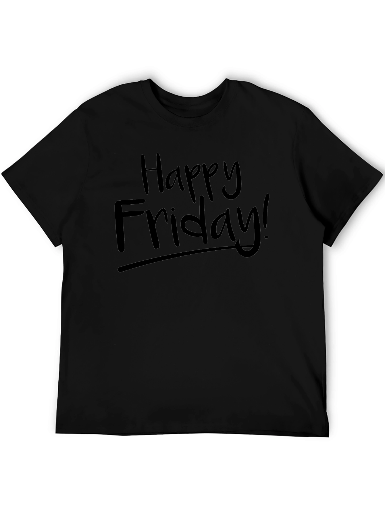 Happy Friday Black Crewneck T-Shirt