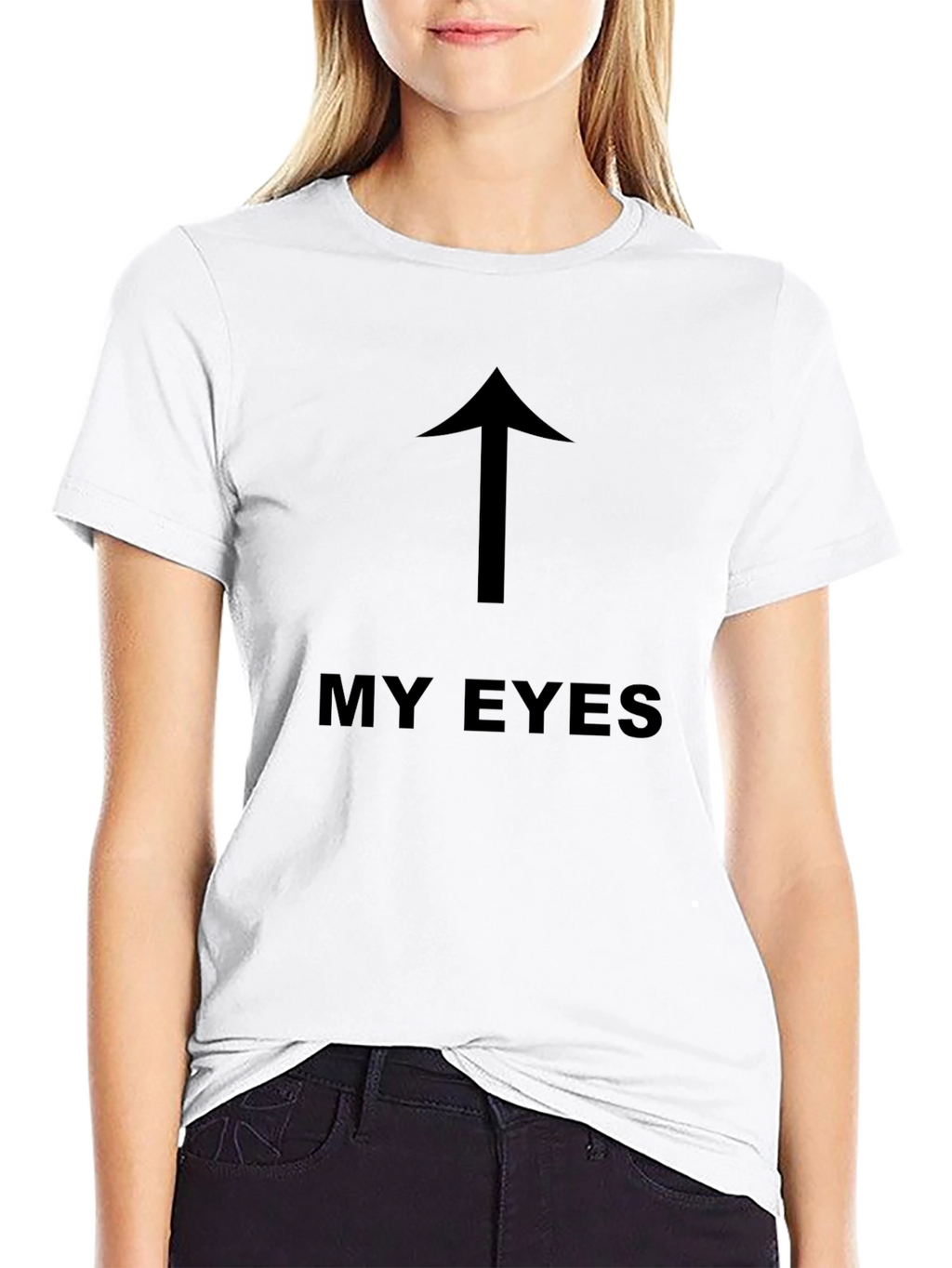 My Eyes Up Arrow Graphic T-Shirt - Black