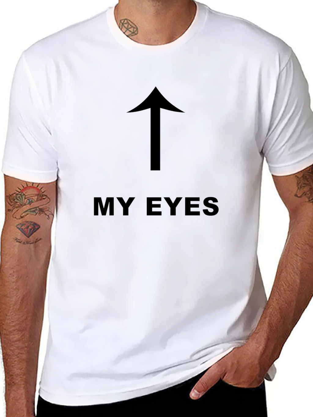 My Eyes Up Arrow Graphic T-Shirt - Black