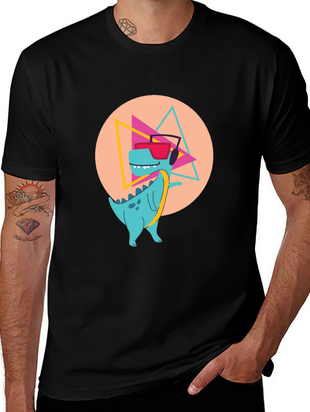 Dino DJ Graphic Tee - Cool & Trendy
