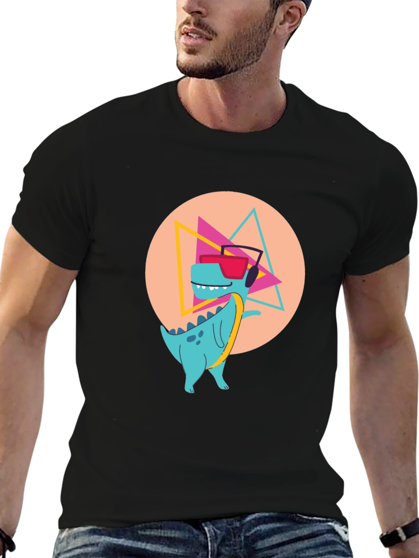 Dino DJ Graphic Tee - Cool & Trendy