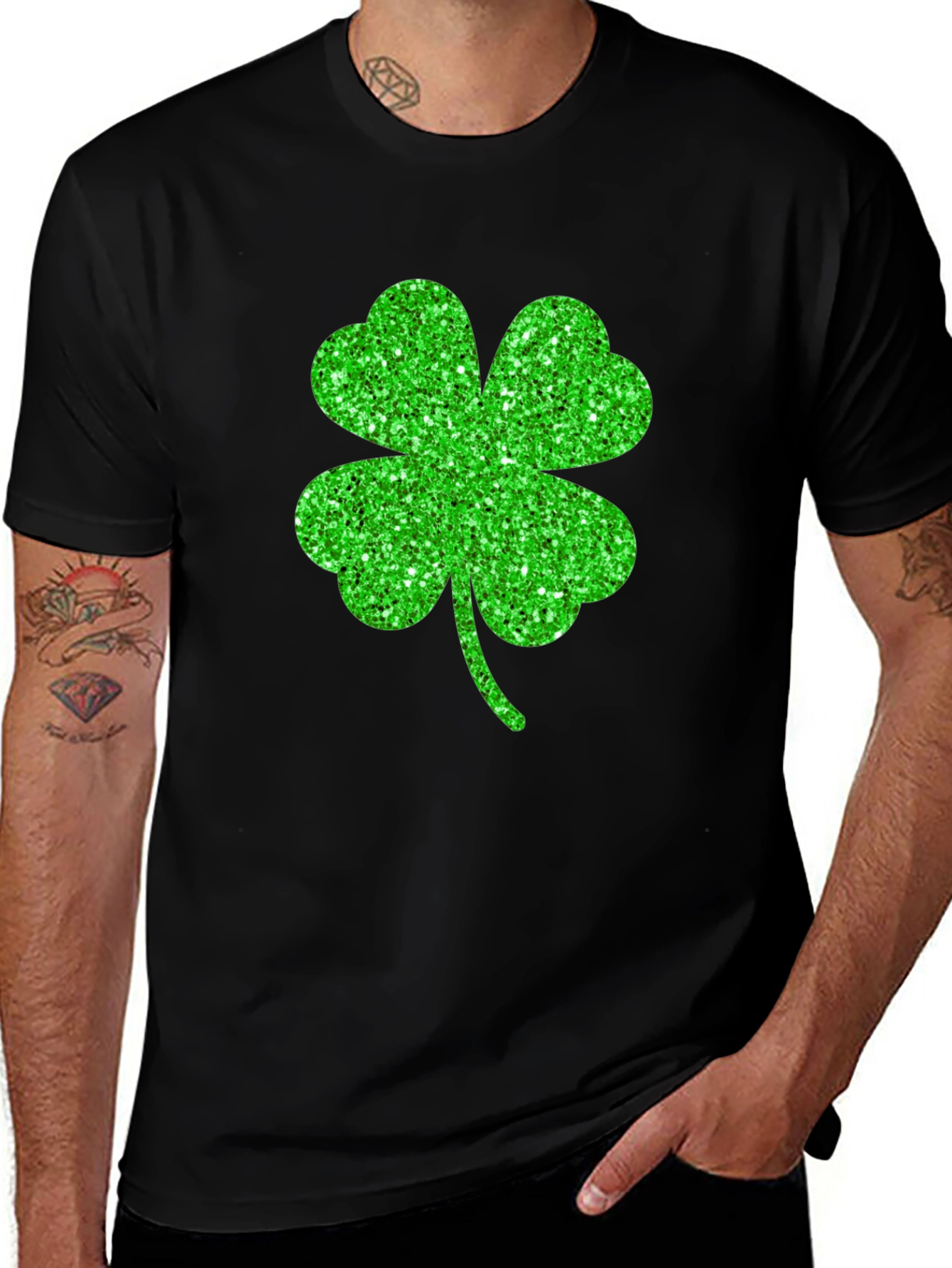 Lucky Shamrock Graphic Tee - Black