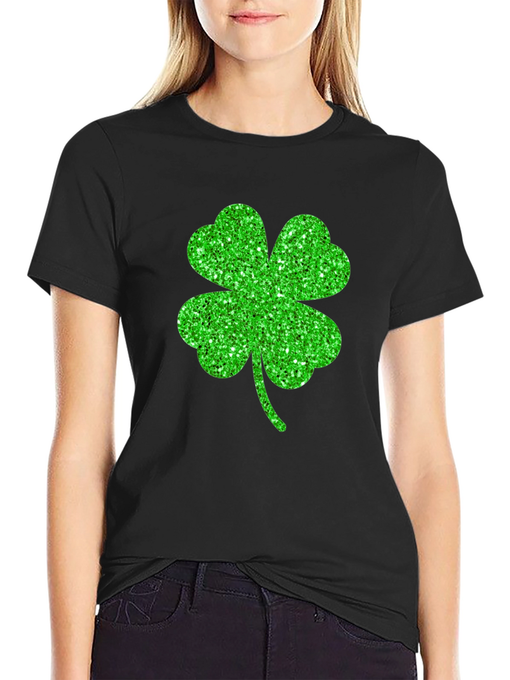 Lucky Shamrock Graphic Tee - Black