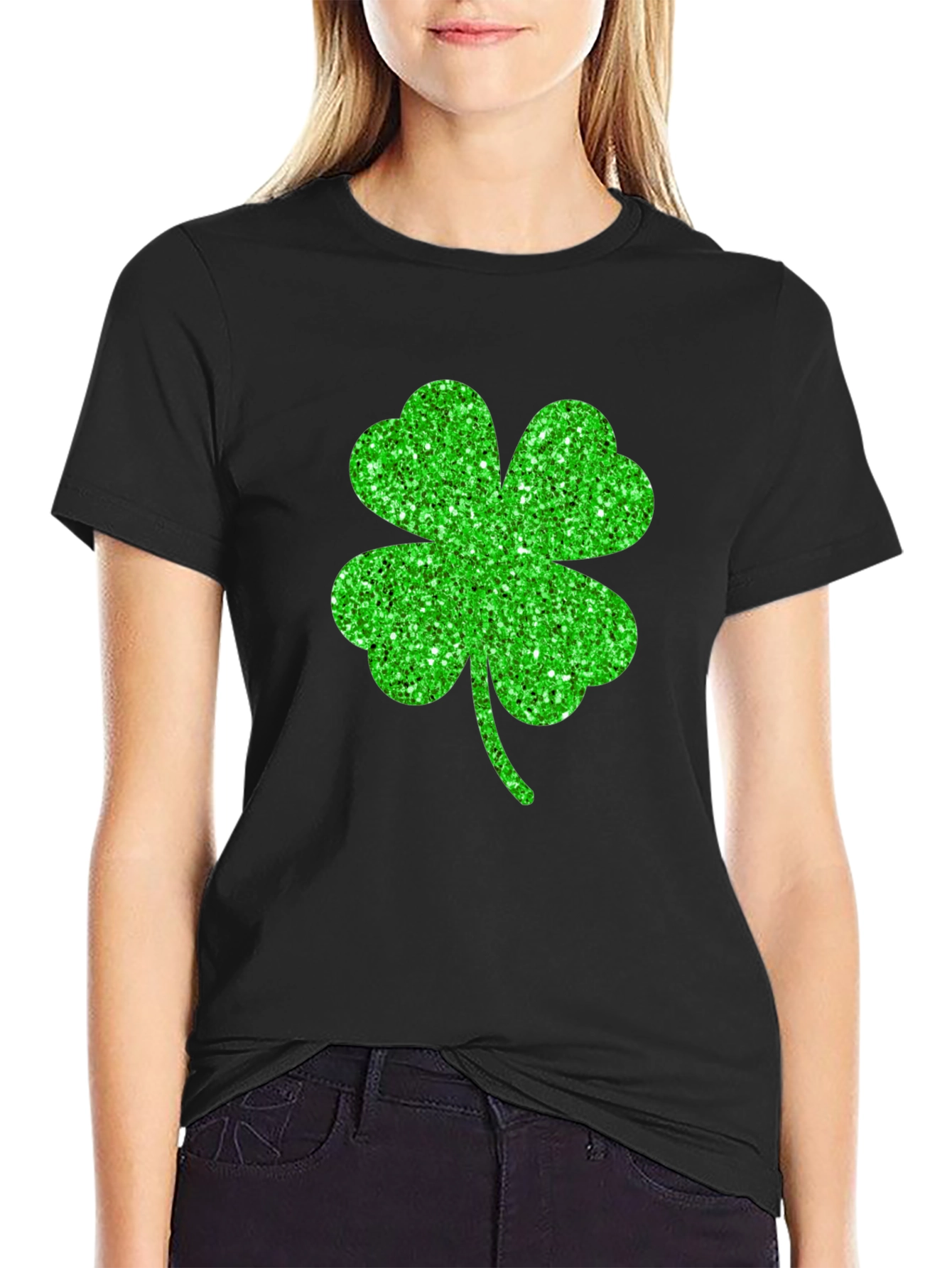 Lucky Shamrock Graphic Tee - Black