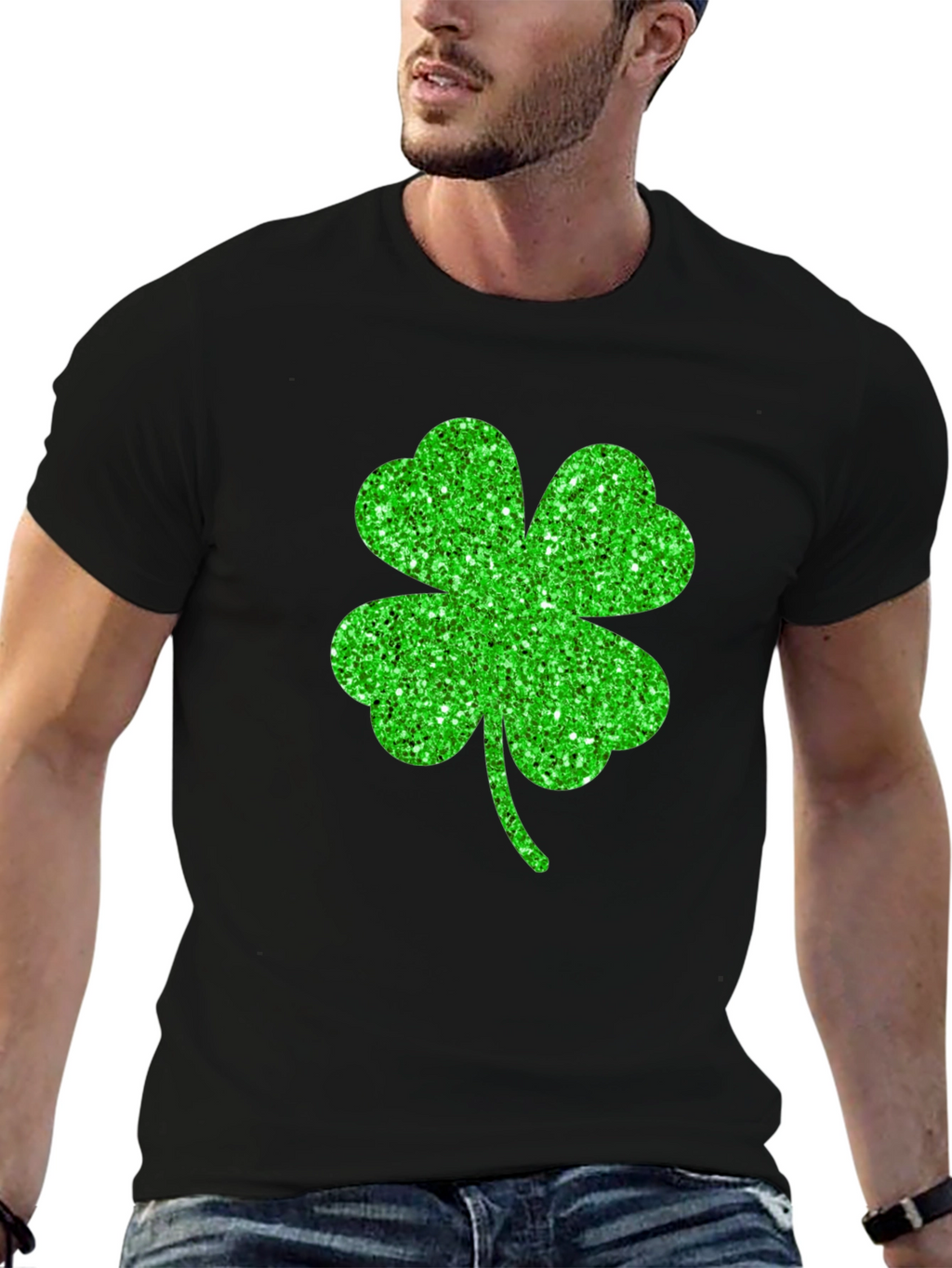 Lucky Shamrock Graphic Tee - Black