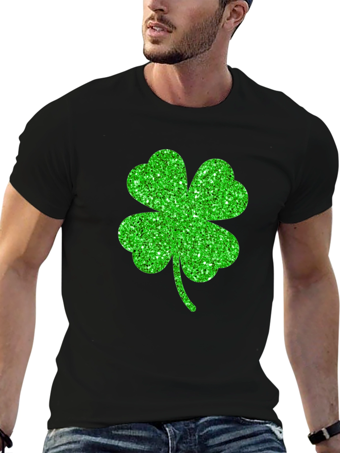 Lucky Shamrock Graphic Tee - Black