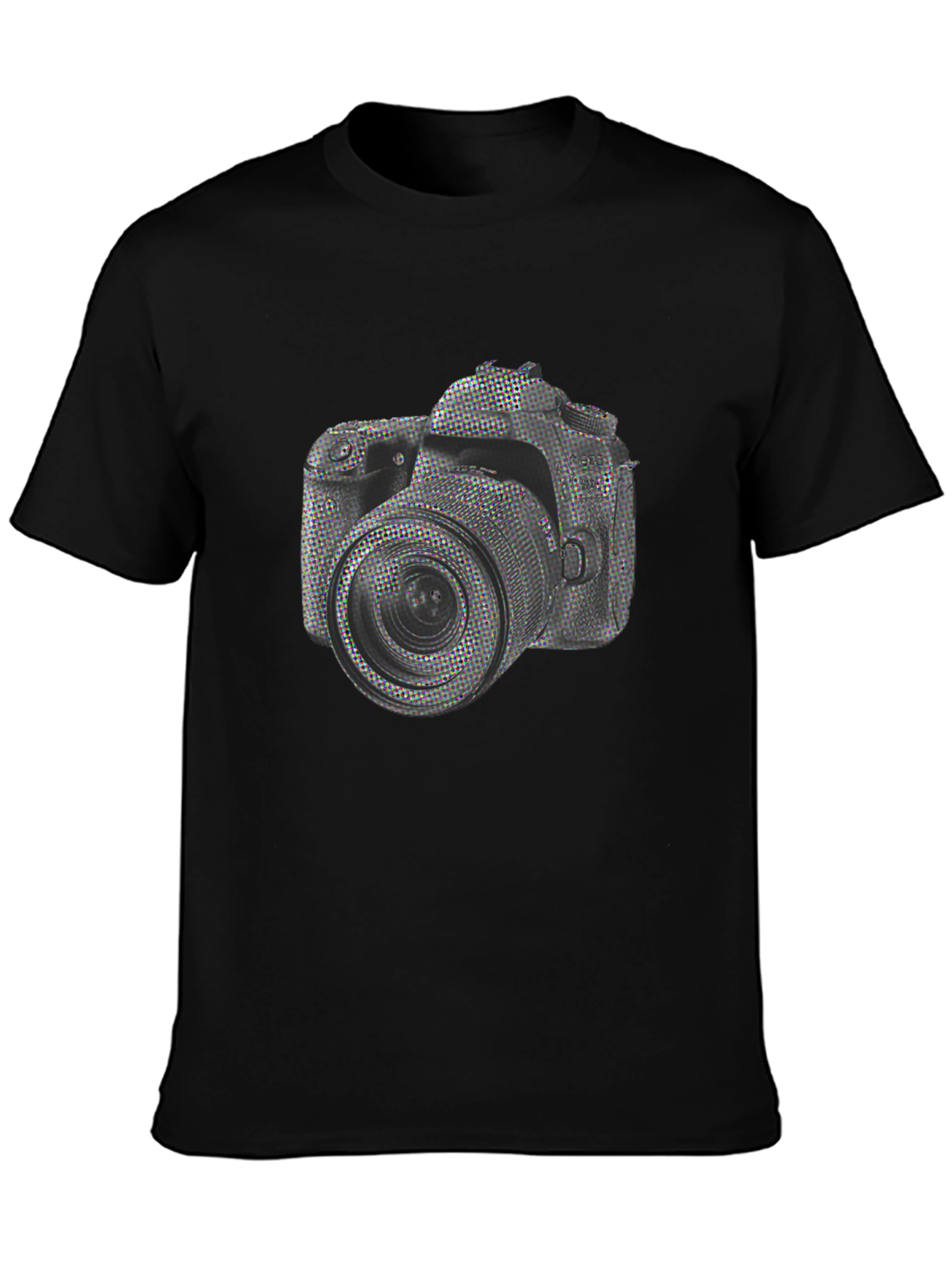 Camera Graphic Print T-Shirt - Black