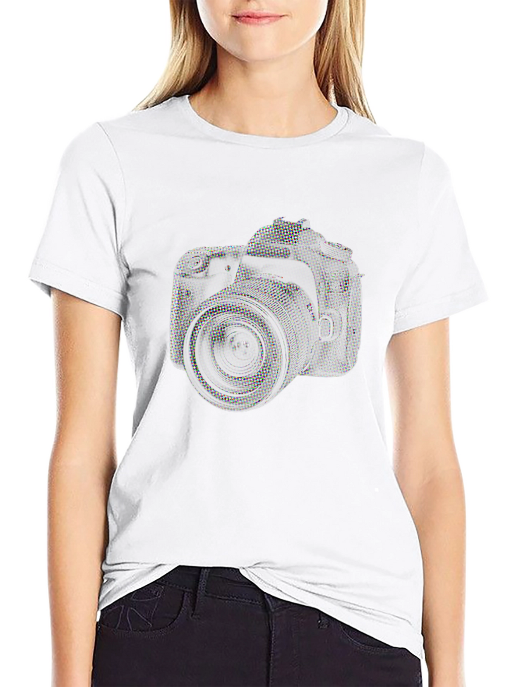 Camera Graphic Print T-Shirt - Black
