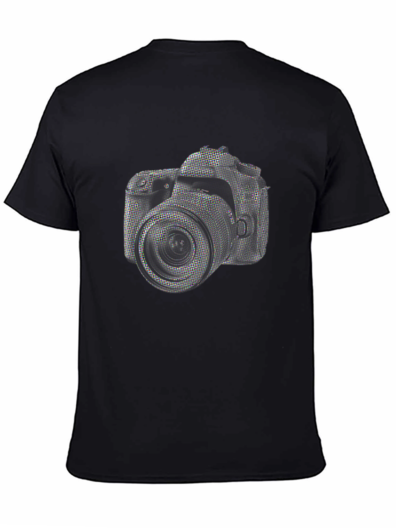 Camera Graphic Print T-Shirt - Black
