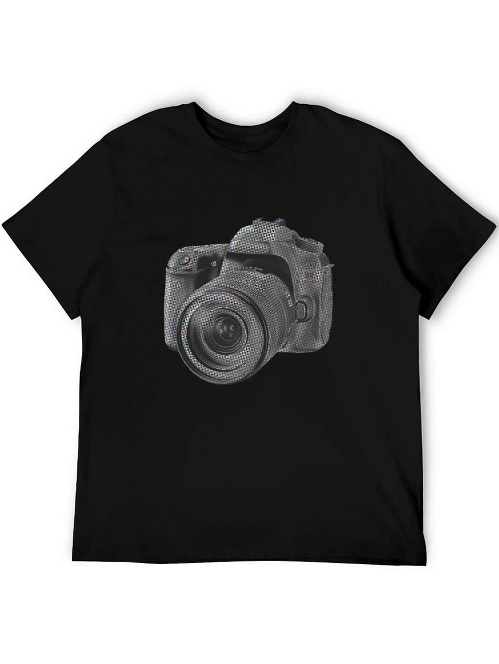 Camera Graphic Print T-Shirt - Black