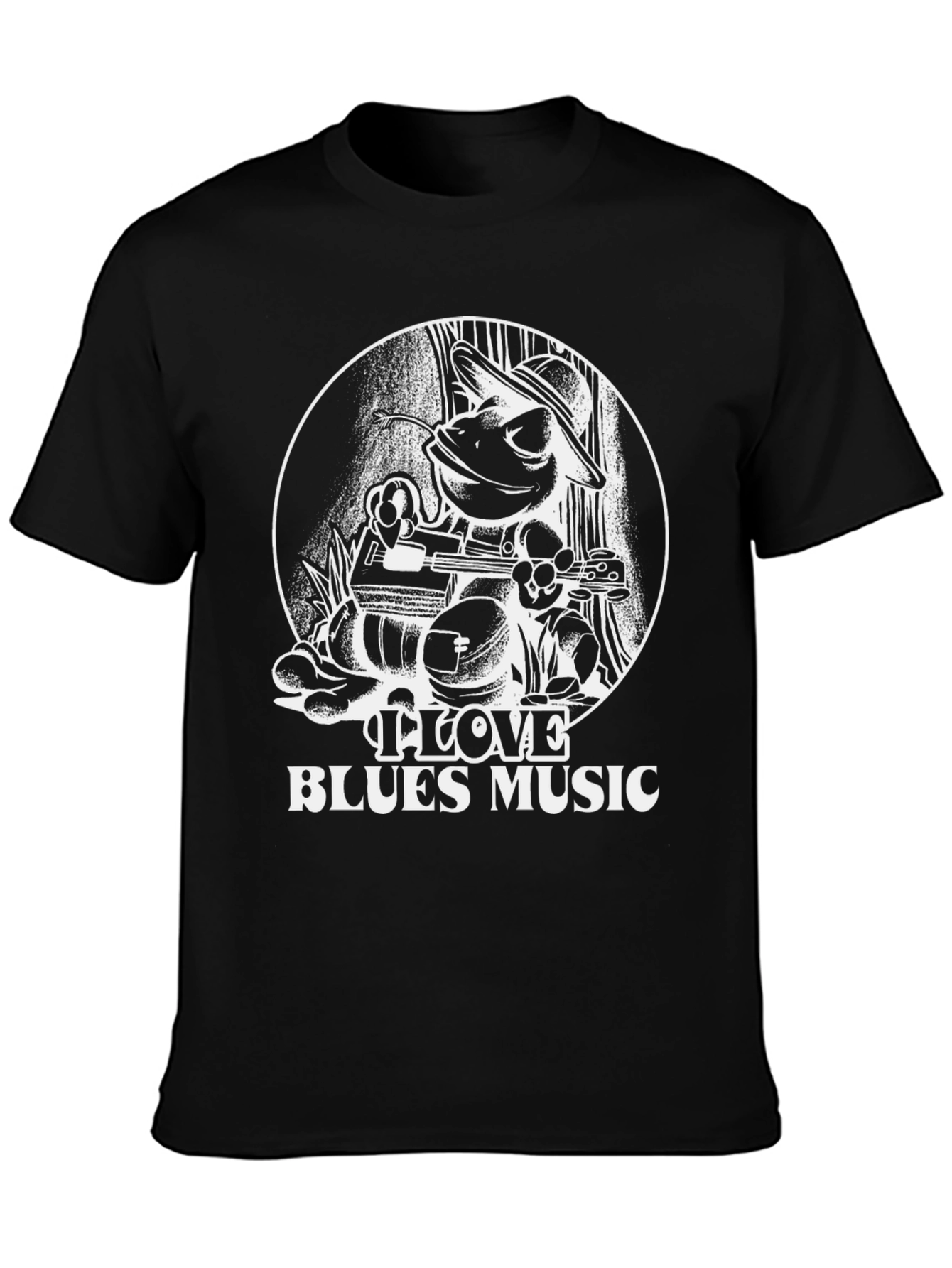 I Love Blues Music Frog Graphic T-Shirt