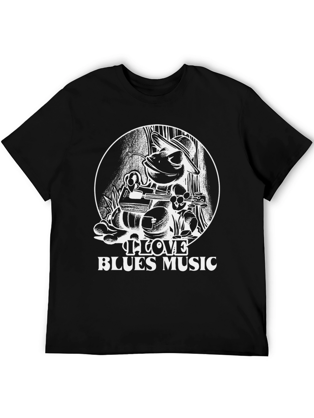 I Love Blues Music Frog Graphic T-Shirt