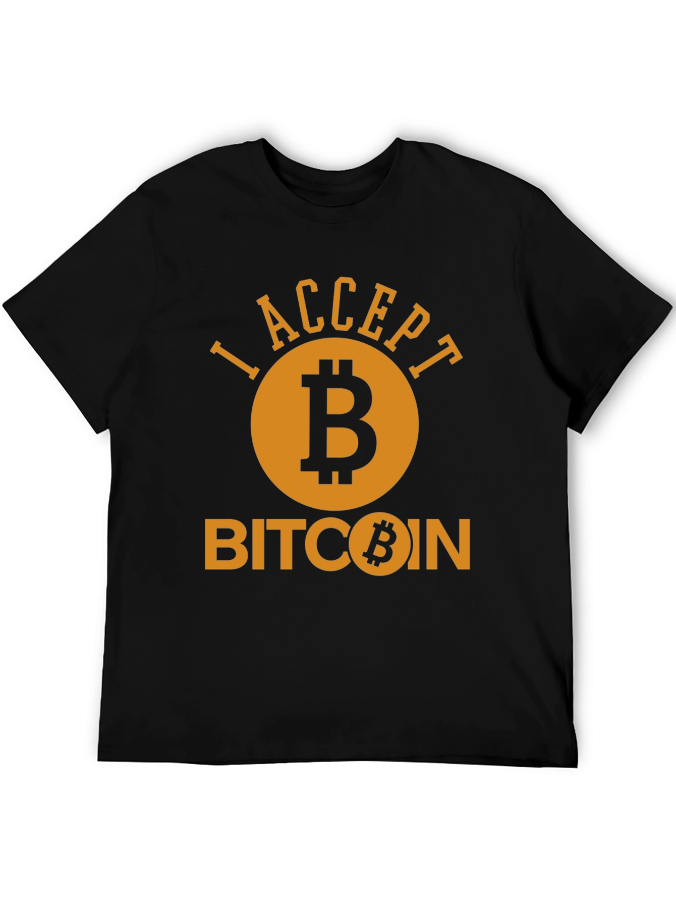 I Accept Bitcoin Black T-Shirt