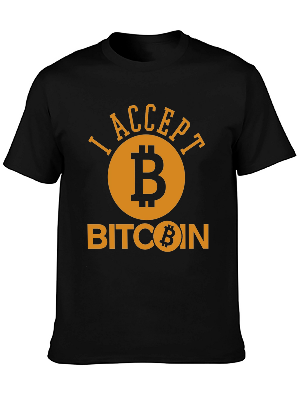 I Accept Bitcoin Black T-Shirt