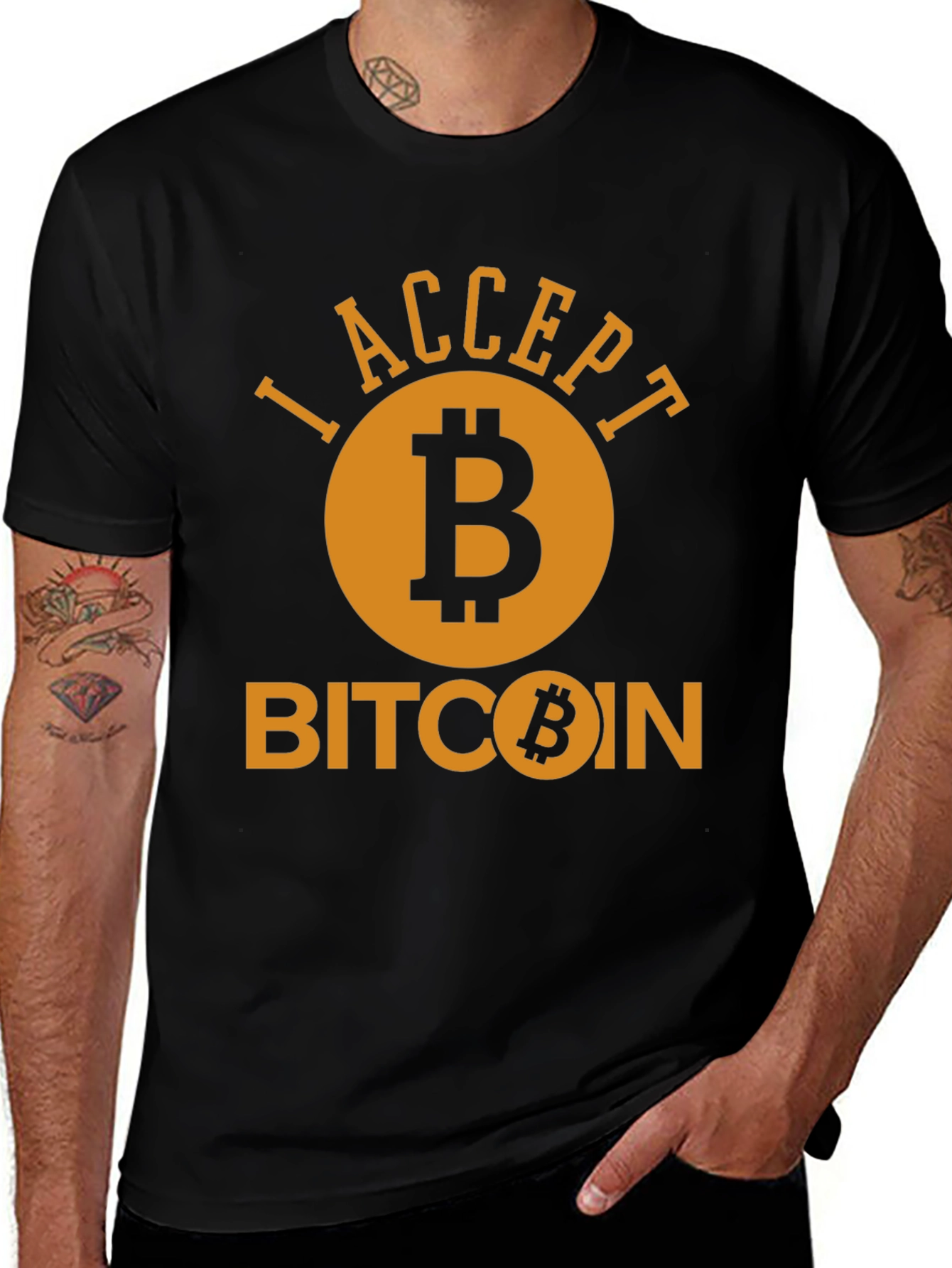 I Accept Bitcoin Black T-Shirt
