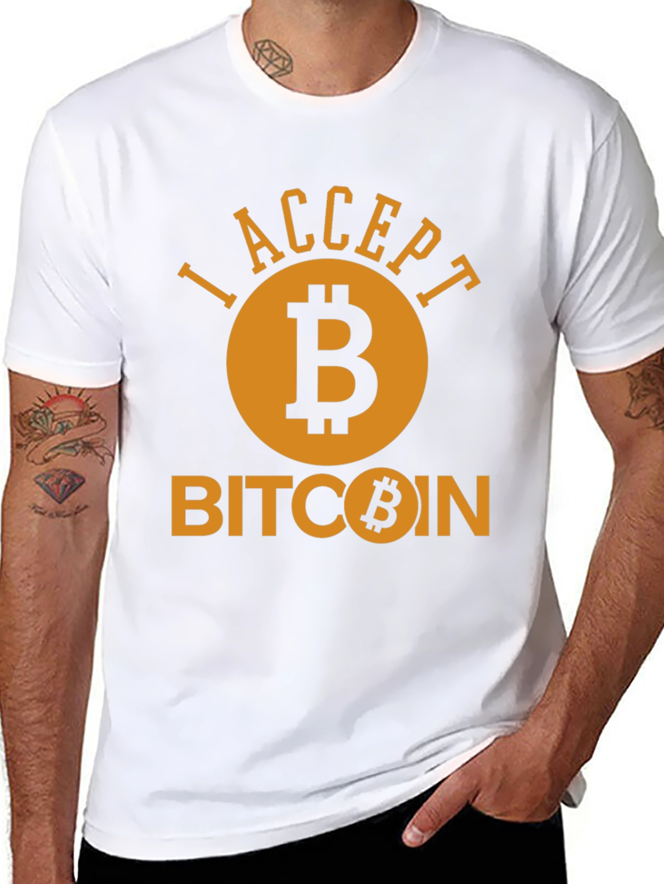 I Accept Bitcoin Black T-Shirt