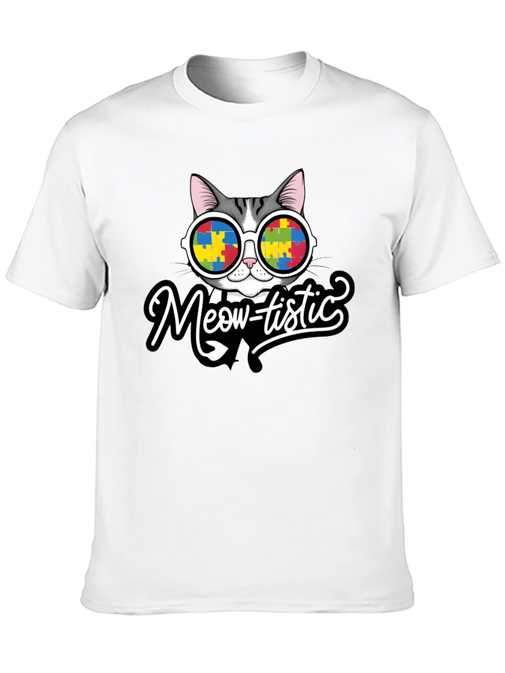 Meow-tistic Cat Autism Awareness T-Shirt