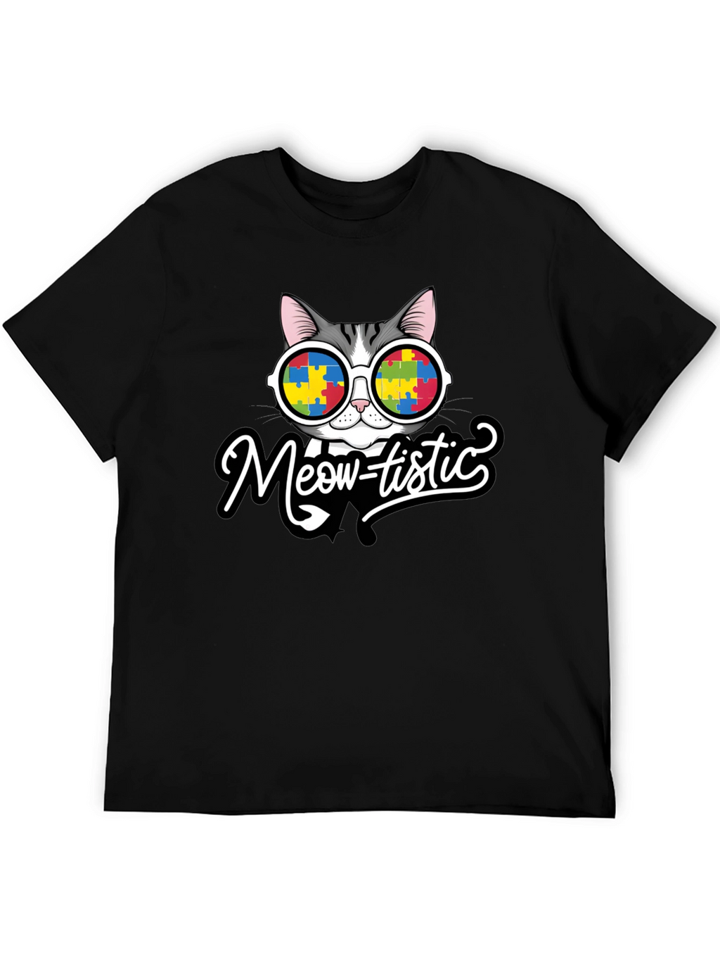 Meow-tistic Cat Autism Awareness T-Shirt