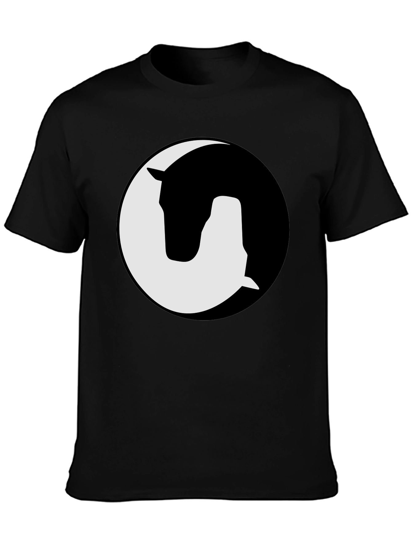 Yin Yang Horse Graphic Tee - Mens Black T-Shirt