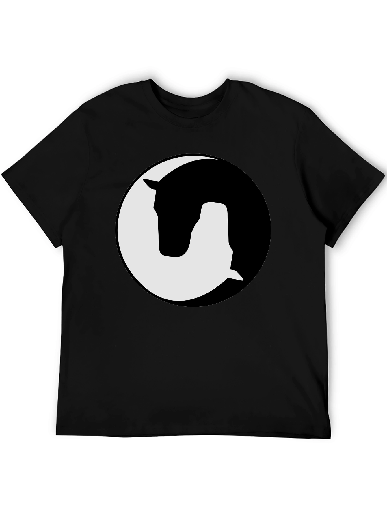 Yin Yang Horse Graphic Tee - Mens Black T-Shirt