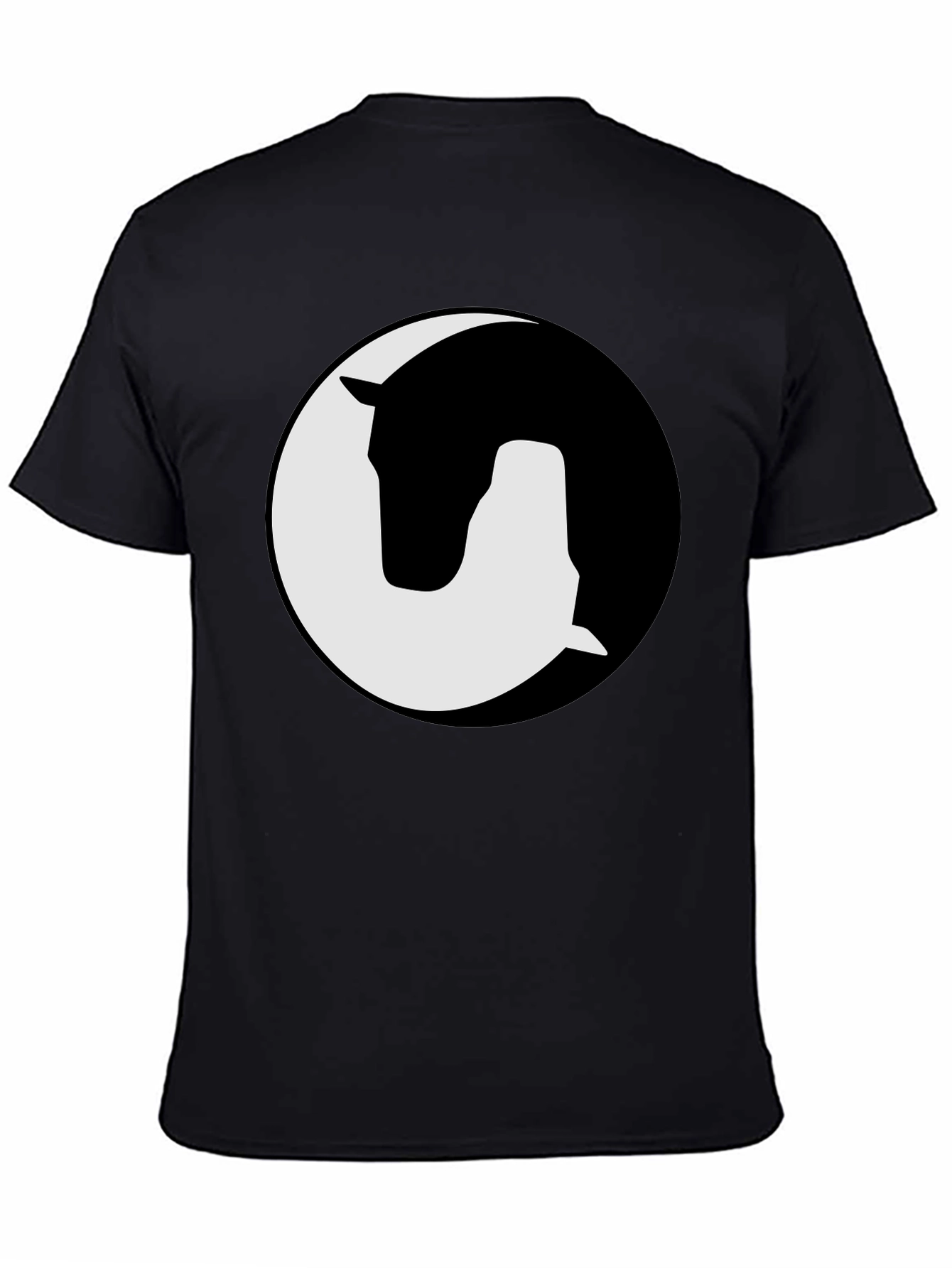 Yin Yang Horse Graphic Tee - Mens Black T-Shirt